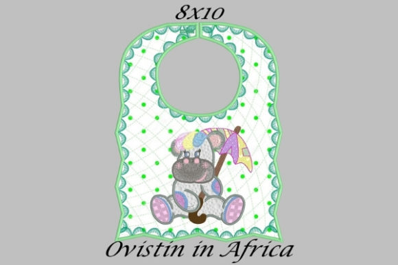 Adorable Green Baby Hippo Bib: A Charming Design