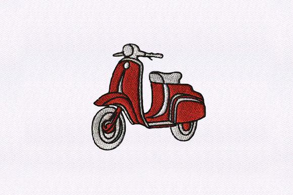 Adorable Scooter Embroidery for Charming Gifts