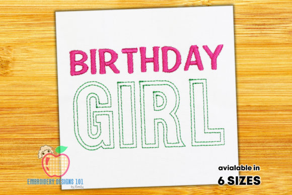 Birthday Girl Text Sketch: A Versatile Design