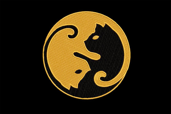 Cats Yin Yang: A Charming Embroidery Design
