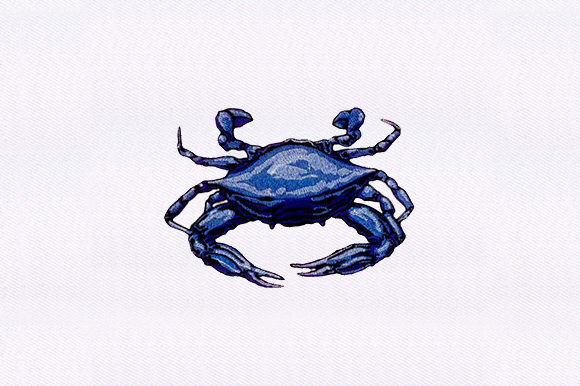 Charming Blue Crab Embroidery Design