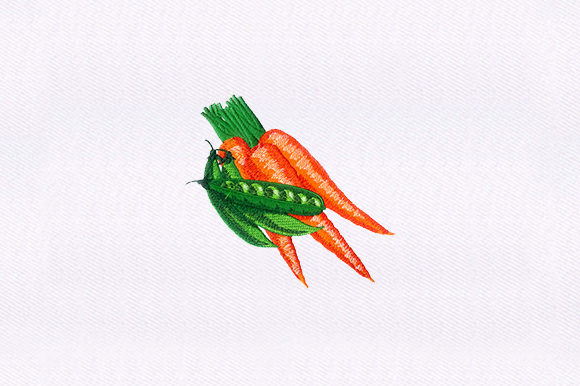Charming Carrot Peas Design for Embroidery