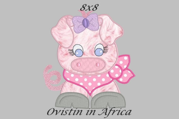 Charming Cool Baby Piglet Large for Embroidery