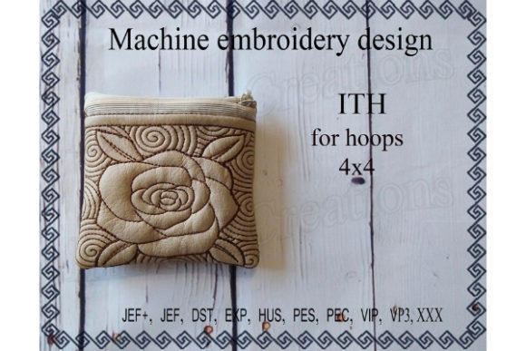 Charming Cosmetic Bag - Rose Embroidery Design