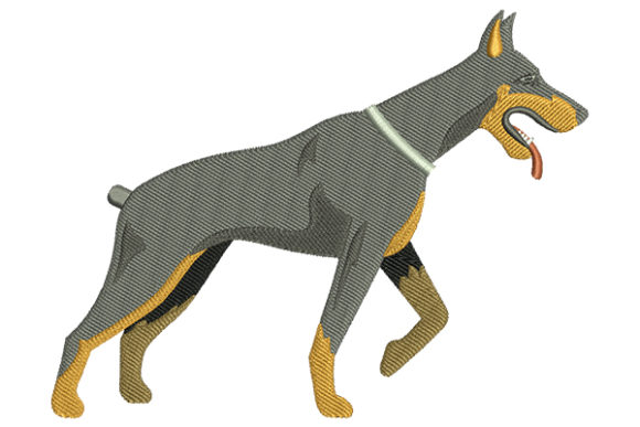 Charming Doberman Dog Embroidery Design