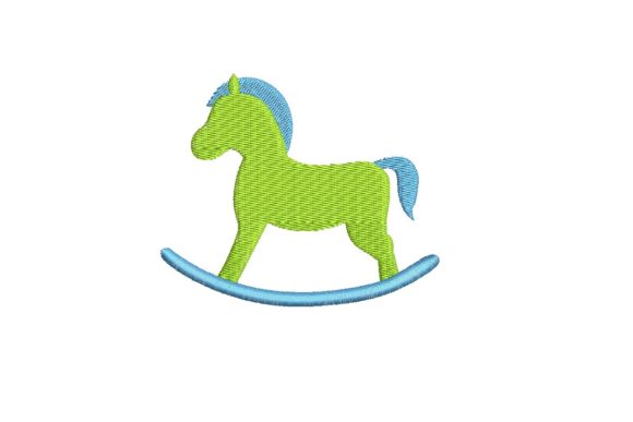 Charming Rocking Horse Design for Embroidery