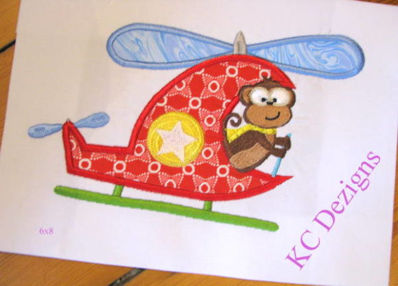 Charming Safari Pilot Monkey Applique Design