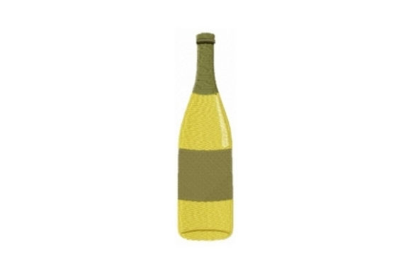Charming White Wine Bottle for Embroidery