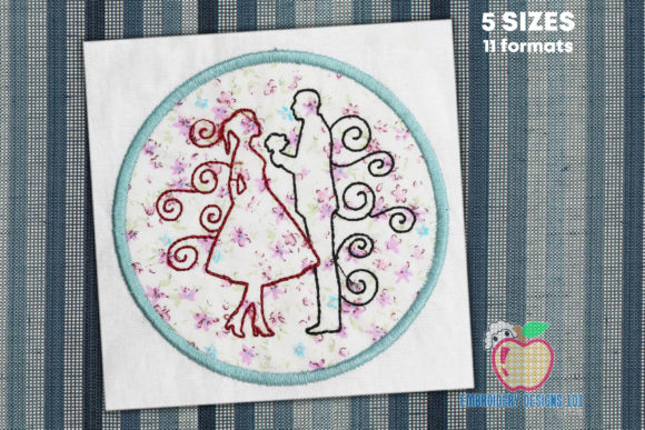 Couple in Love Applique: A Charming Design Choice