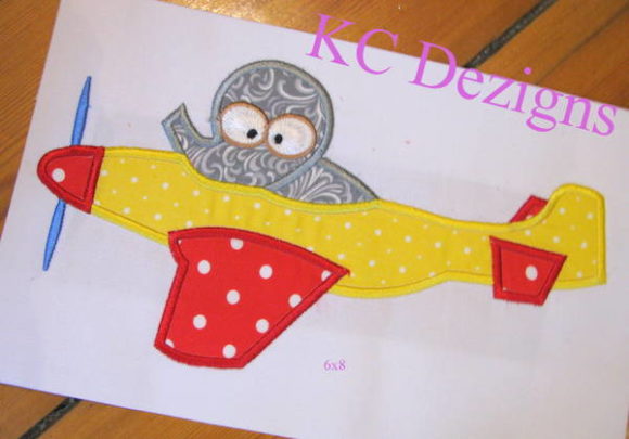 Cute Safari Pilot Elephant Applique for Boys