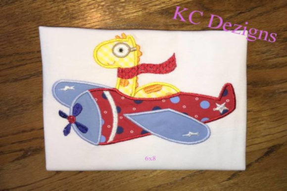 Cute Safari Pilot Giraffe for Holiday Embroidery