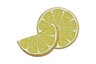 Juicy Sliced Lemon Embroidery Design