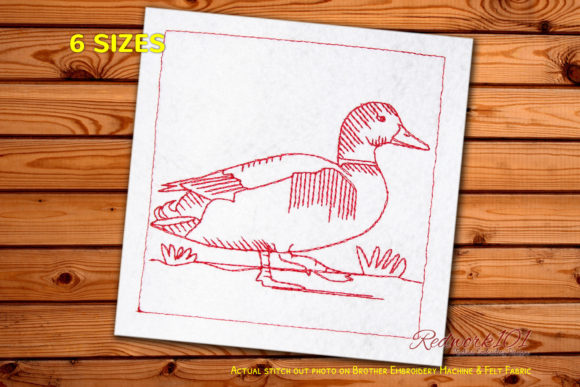 Mallard Wild Duck Redwork: A Versatile Design