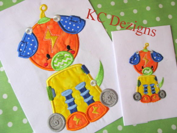 Robot Dog: A Charming Applique for Embroidery